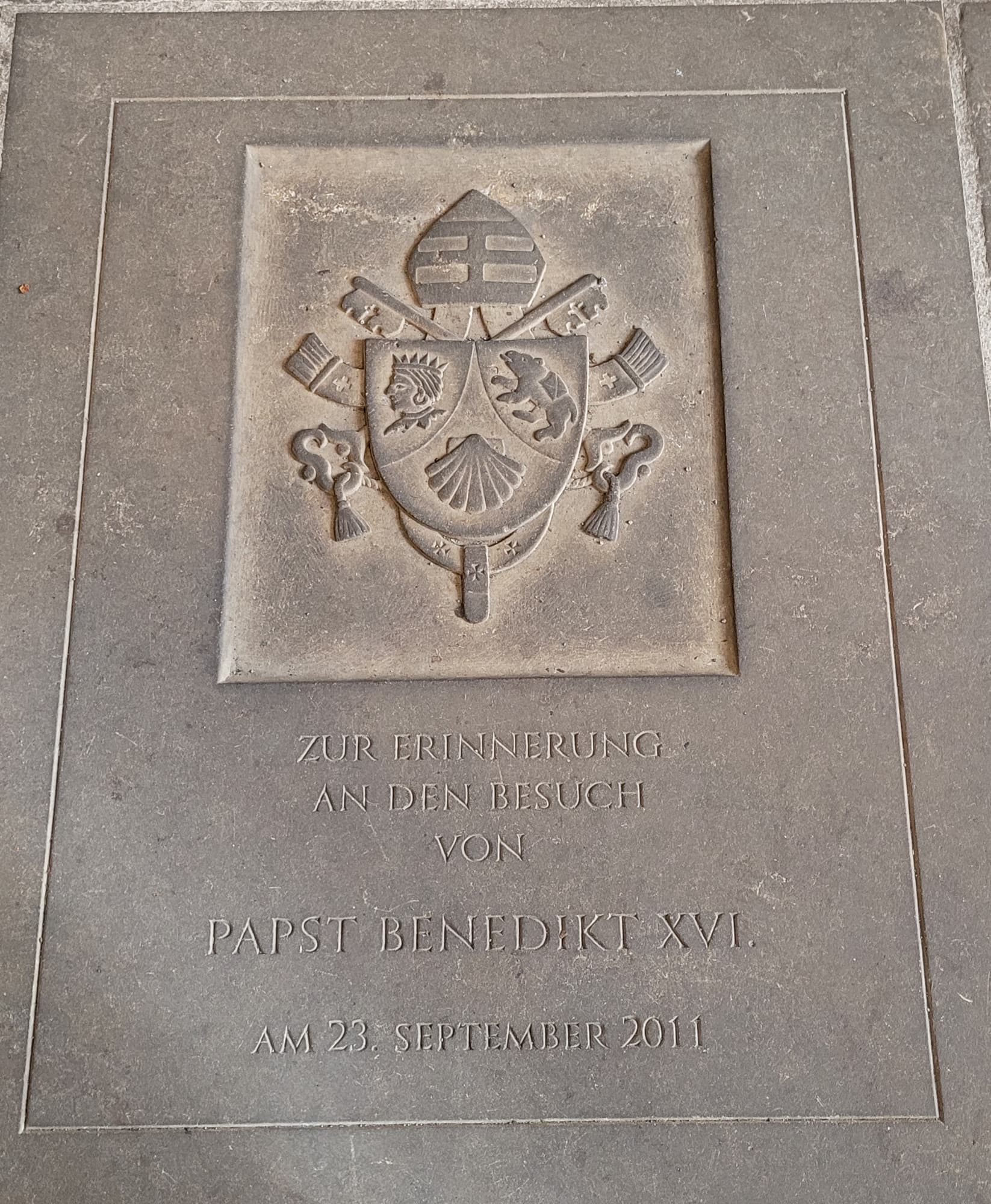 Erinnerung an den Besuch des Papstes