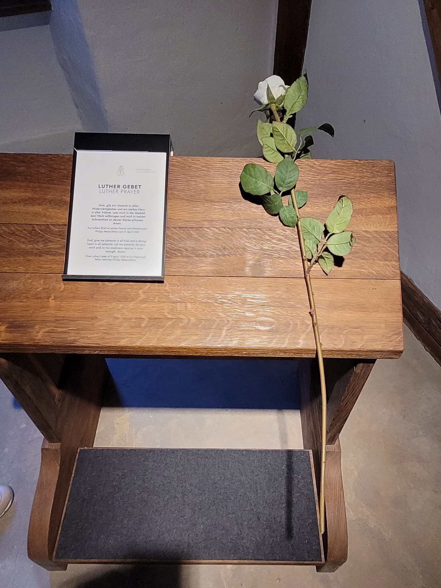 Studierstube bzw. Zelle, in der Martin Luther während seiner Zeit als Mönch im Augustinerkloster zu Erfurt lebte und arbeitete.