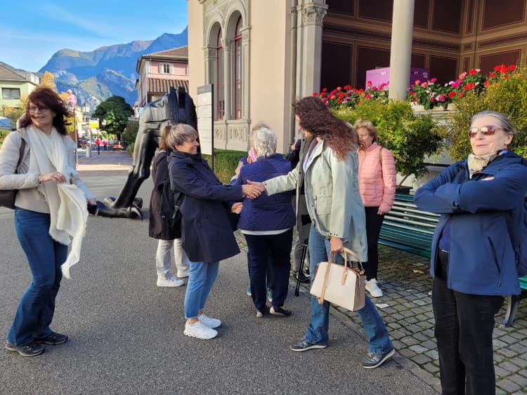 Am nächsten Morgen Treffen im Ortskern von Bad Ragaz und herzliche Begrüßung.